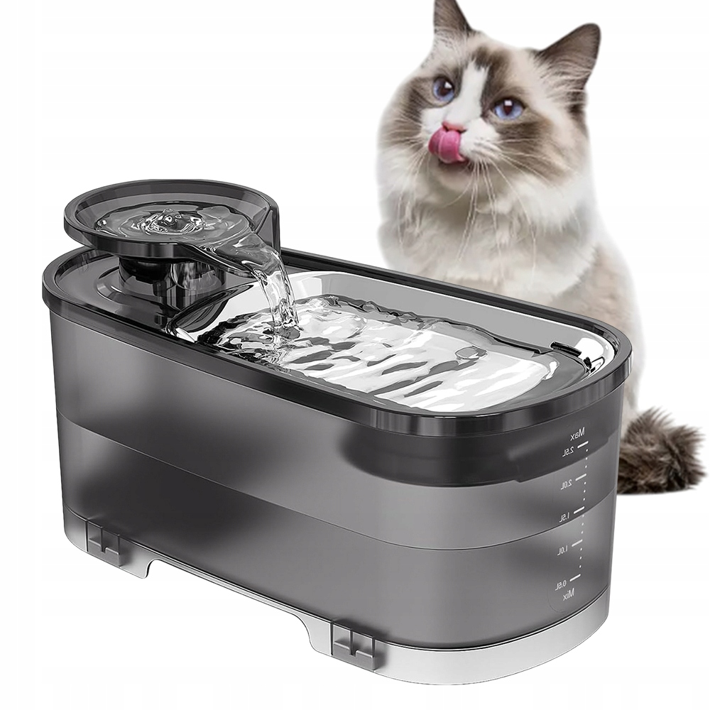 Levně Automatická Fontána Pro Kočky A Psy, Tichá S Filtrem, Miska 2,5 L