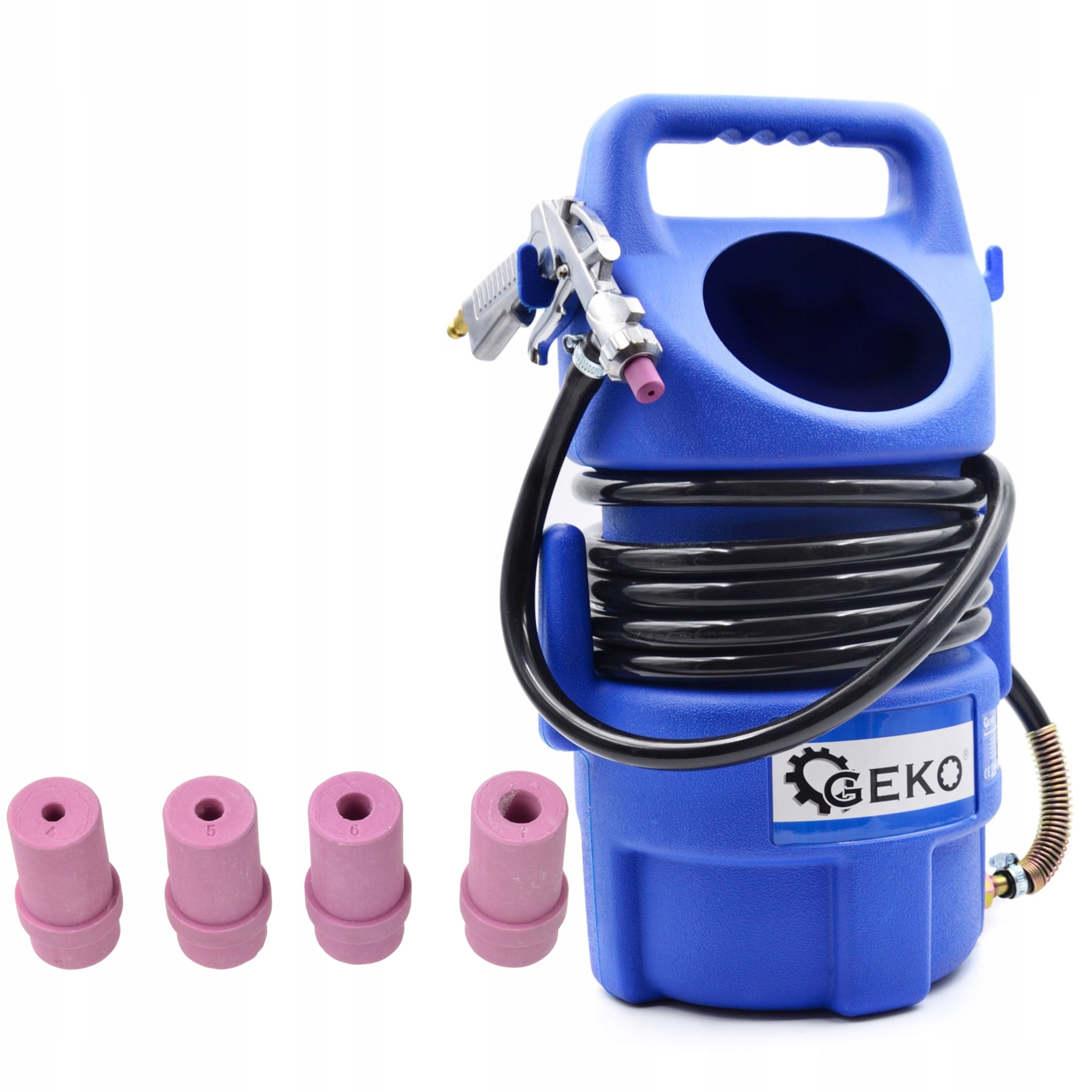 PIASKARKA SYFONOWA 10L PISTOLET 4 DYSZE DO PIASKOWANIA + ZESTAW 4 DYSZ