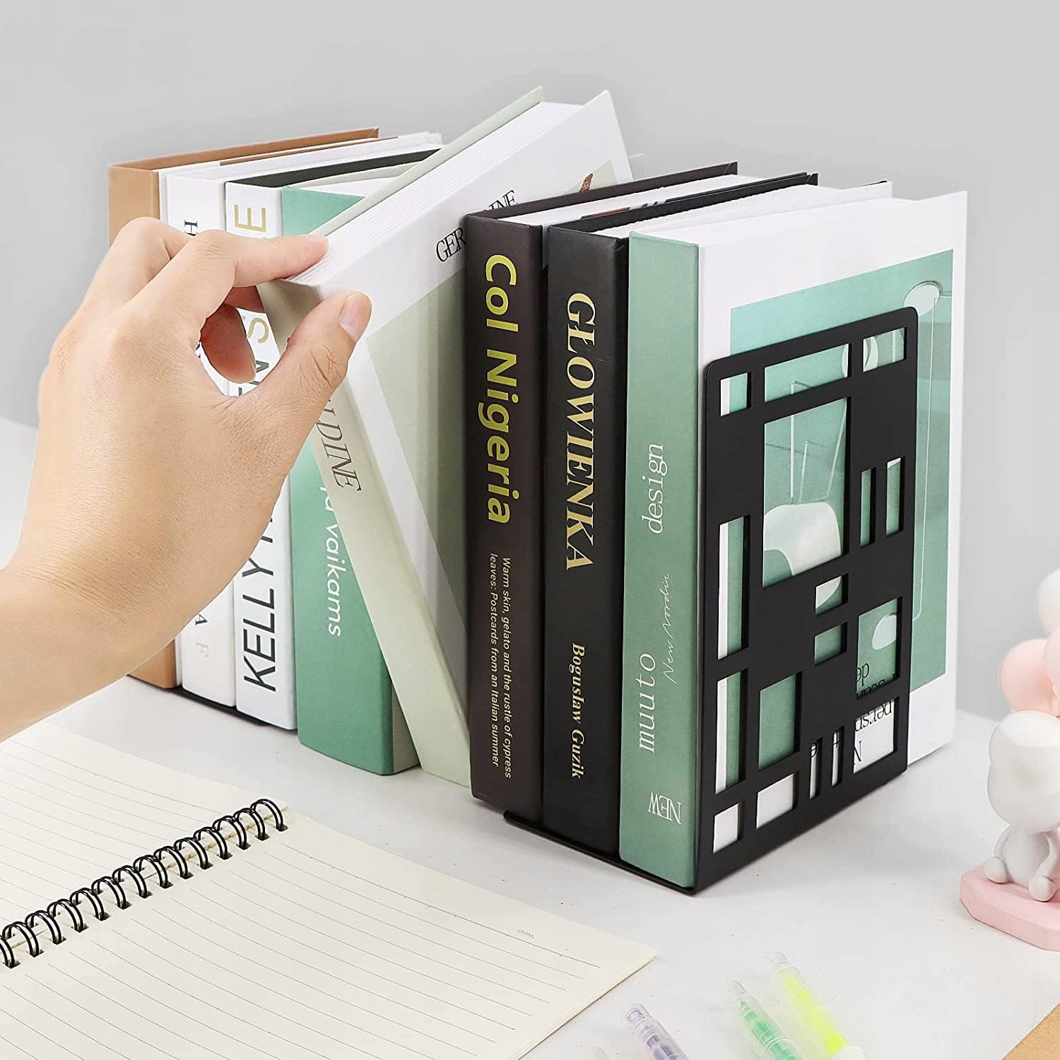 6 x PODPÓRKA DO KSIĄŻEK ANTYPOŚLIZGOWA METALOWA CZARNA PODPÓRKI STOJAK Marka inna