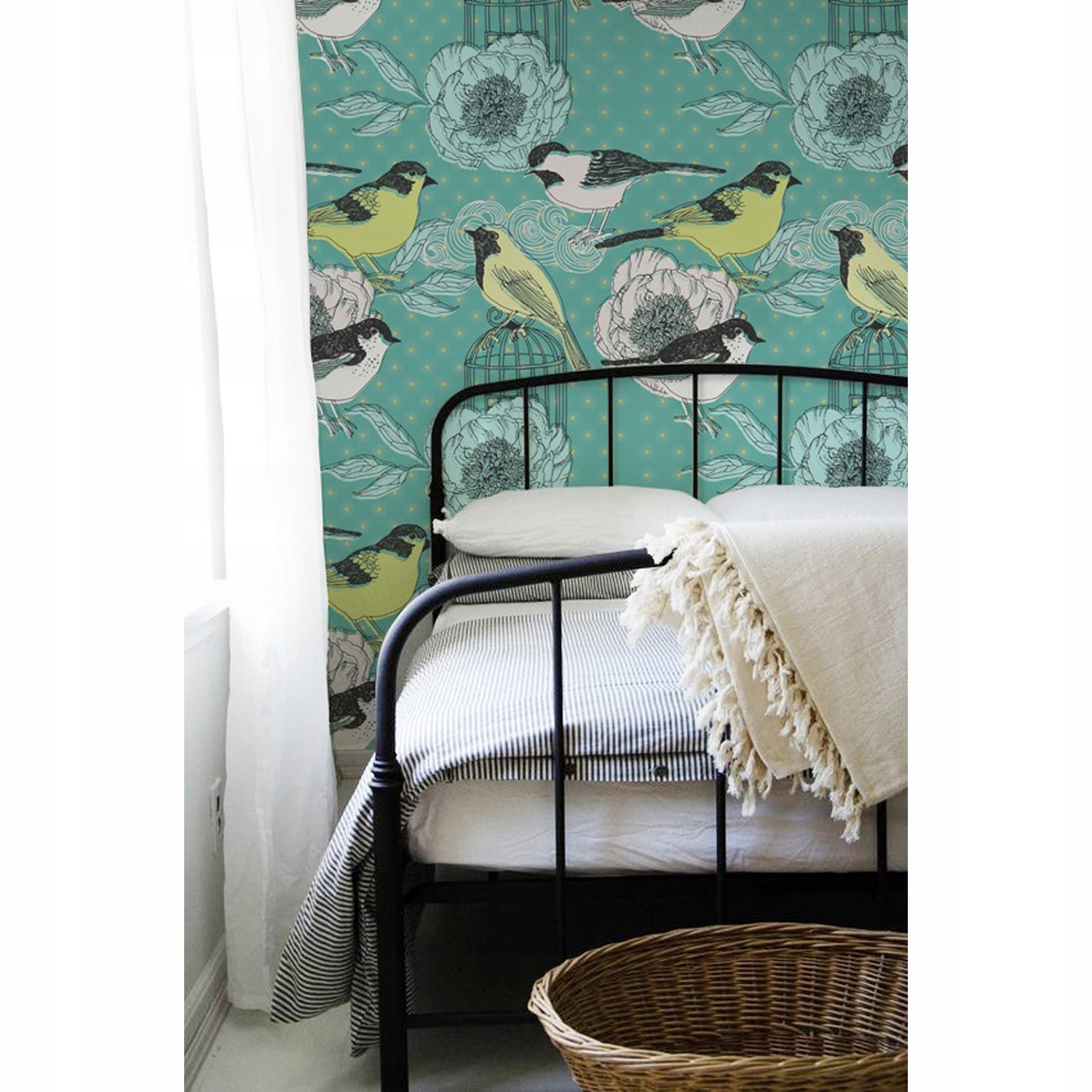 

Tapeta flizelinowa Vintage ptaki i kwiaty 152x104