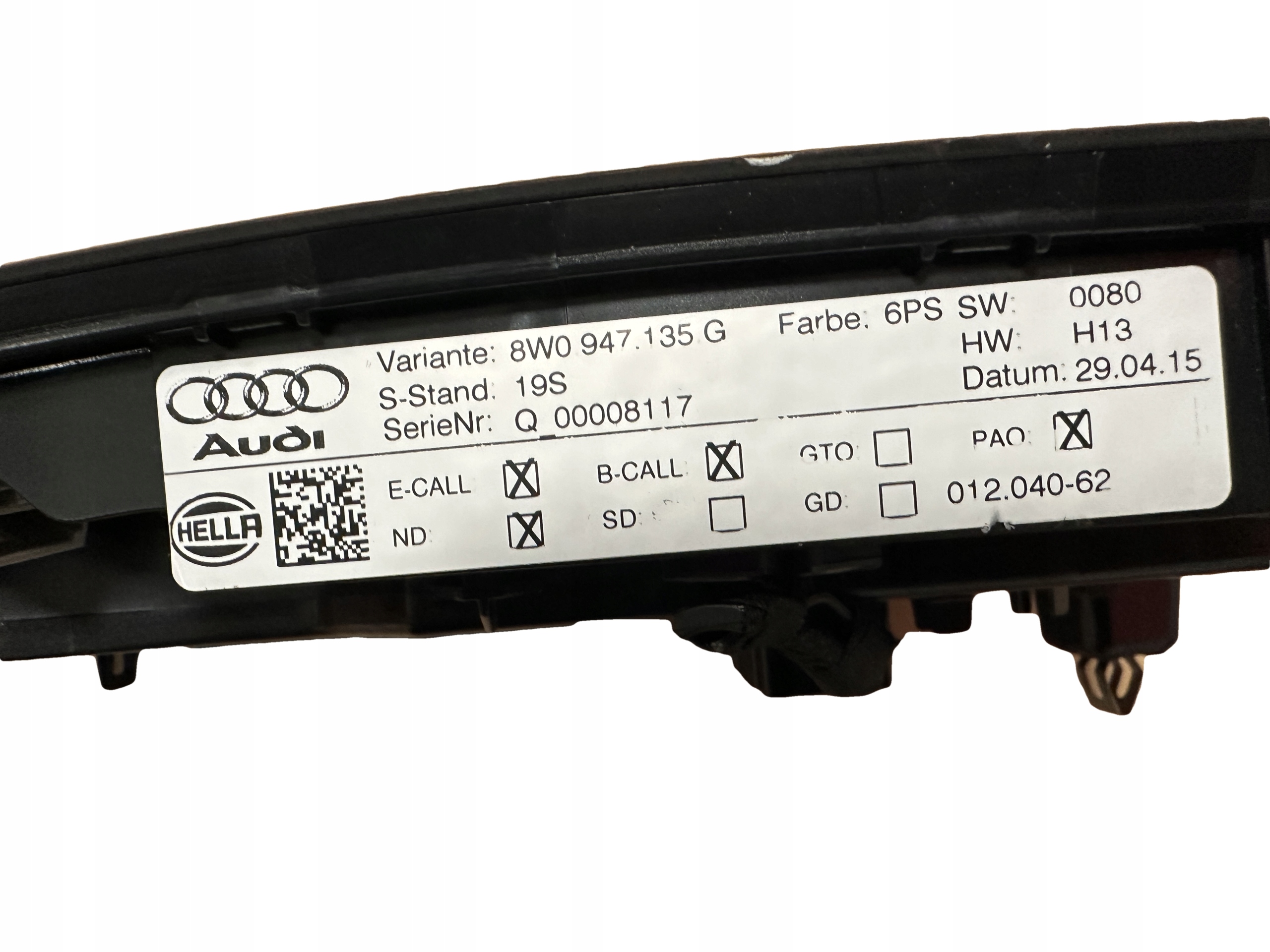 AUDI A4 A5 8W B9 feu interne LED 8W0947135G