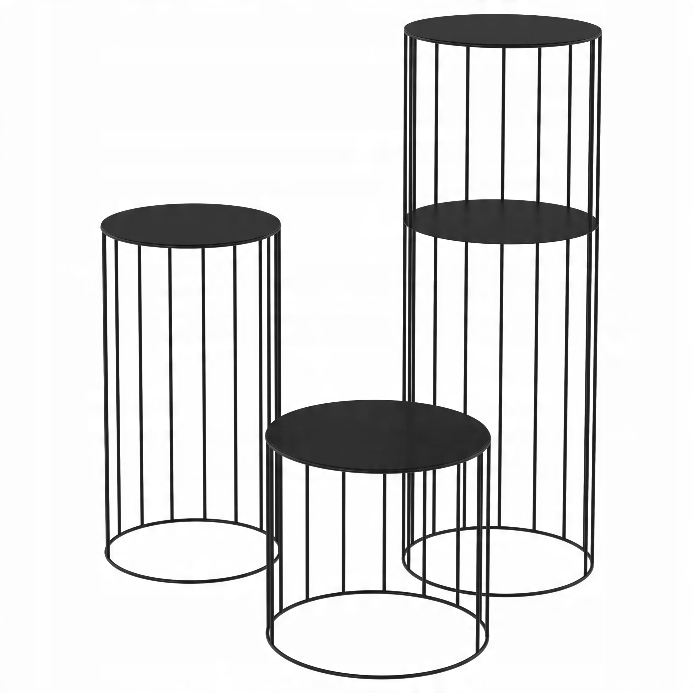 

3x Kwietnik Stojak na kwiaty metalowy Loft zestaw