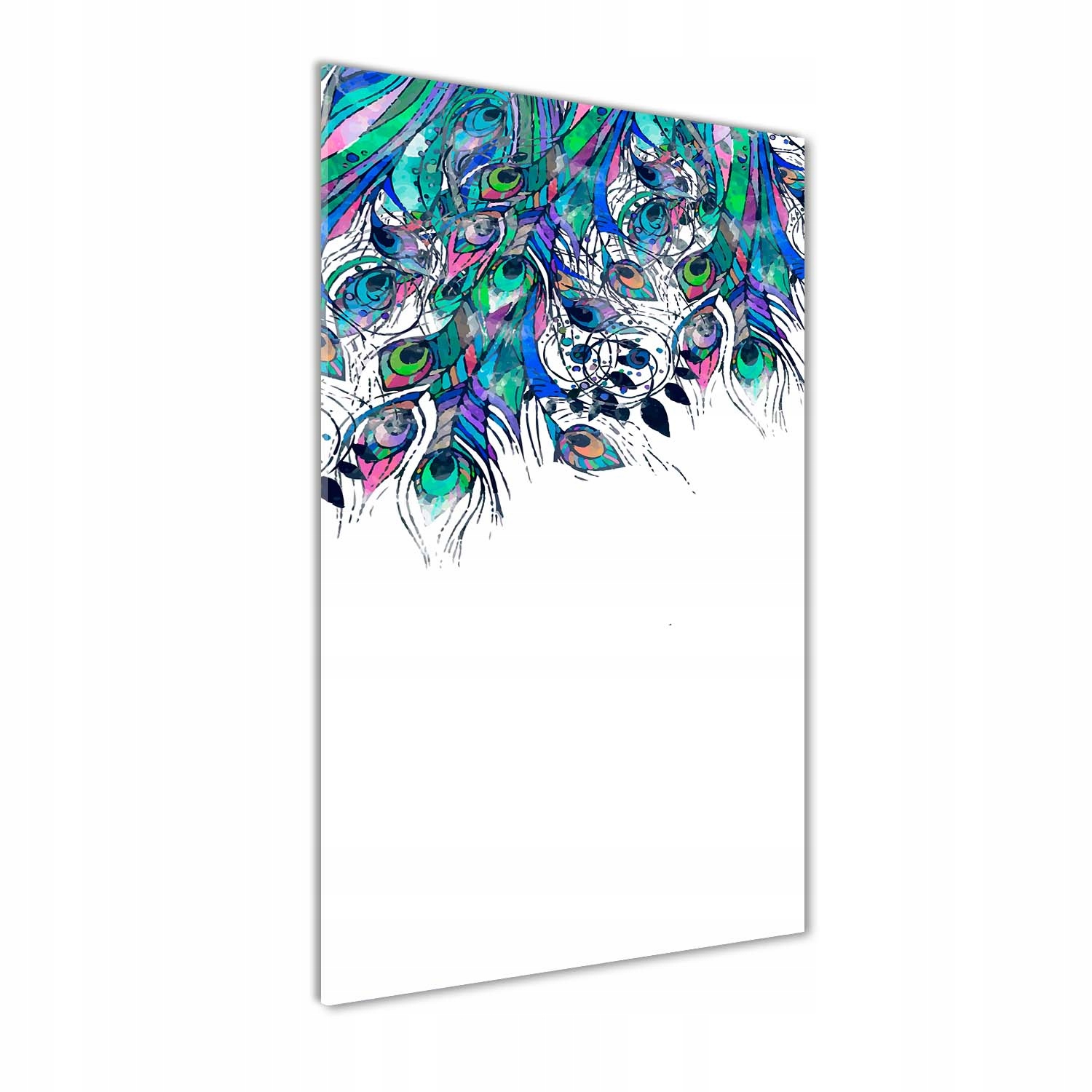 

Nowoczesny fotoobraz akrylowy Pawie pióra 50x100cm