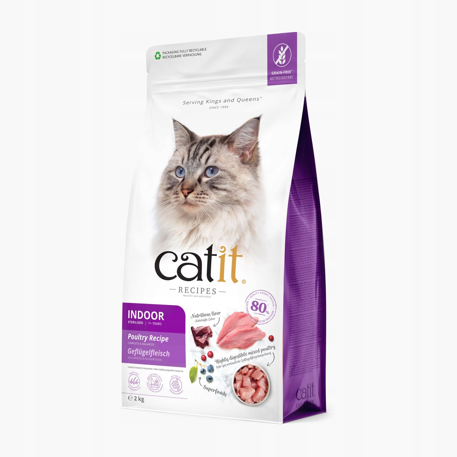 Levně Catit Catit Recipes Premium Krmivo Pro Kočky Adult Indoor 2 Kg