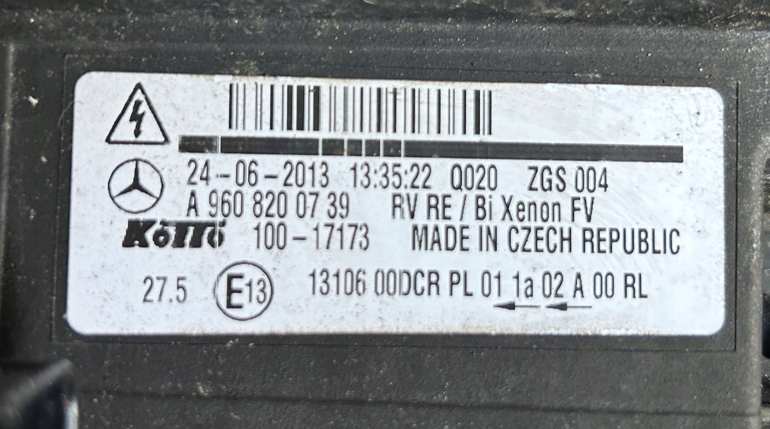 light right front MERCEDES ANTOS AROCS XENON A9608200739