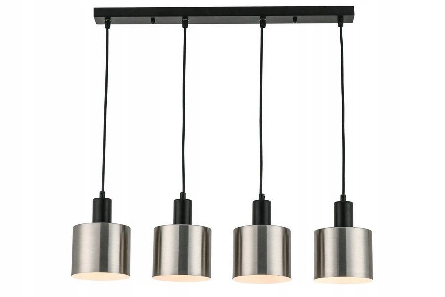 Lišta nad stůl, 4 kovové stínidla, satén Nulla do kuchyně