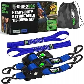 2 x Pasy Mocujące z Mechanizmem Zapadkowym Rhino Usa do 680 Kg
