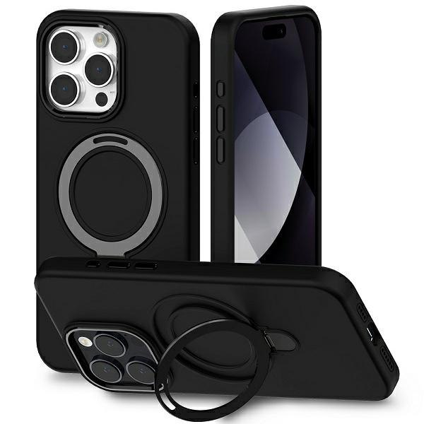 Mercury MagSafe Stand Silicone iPhone 15Plus 6,7" czarny/black