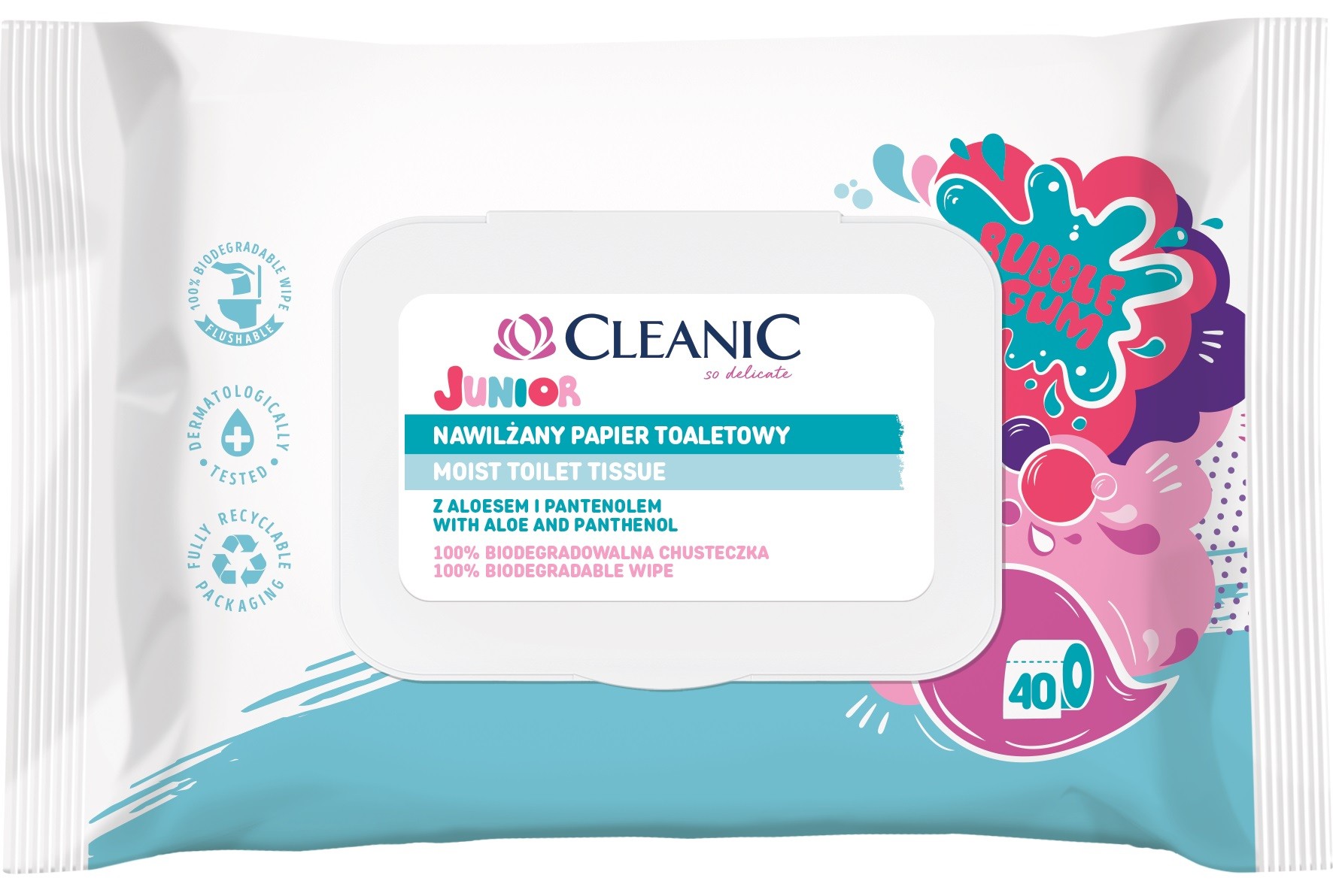 

Cleanic Junior Nawilżany Papier toaletowy Bubble G