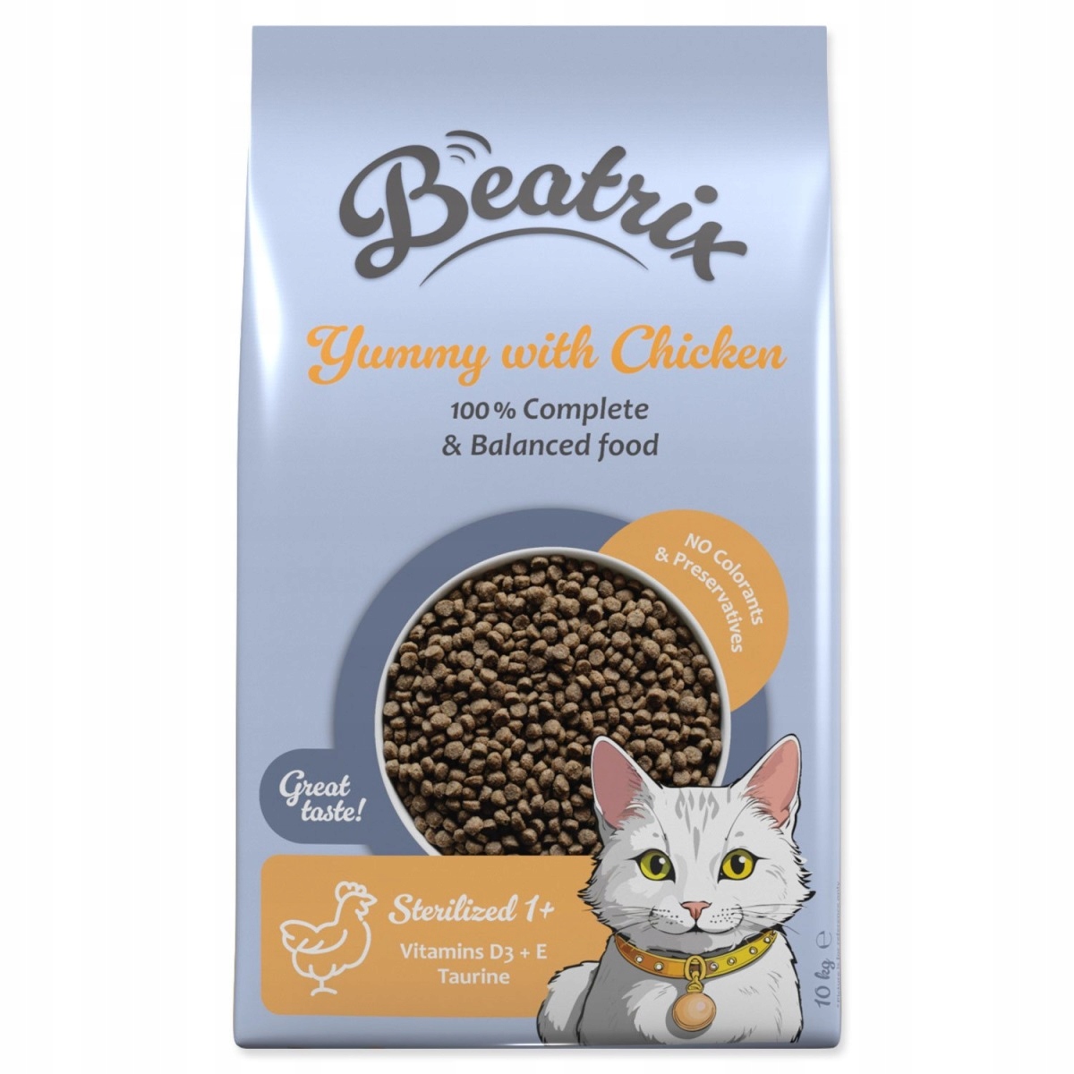 Levně Krmivo Beatrix Sterilized s kuřecím 10kg