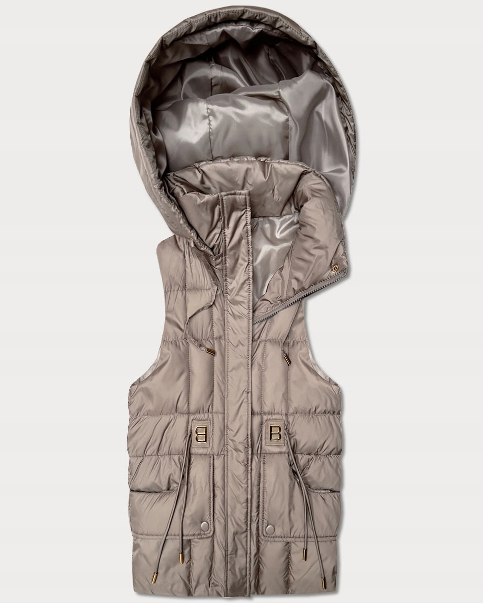 Krátký Vesta Kapuce B8600 Béžová XL (42)