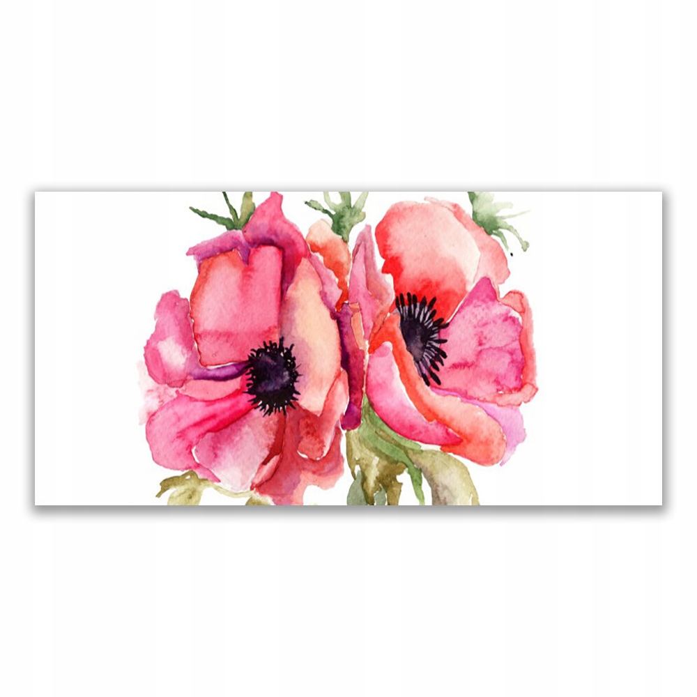 

Fotoobraz akryl z grafiką 140x70 Kwiaty Akwarele