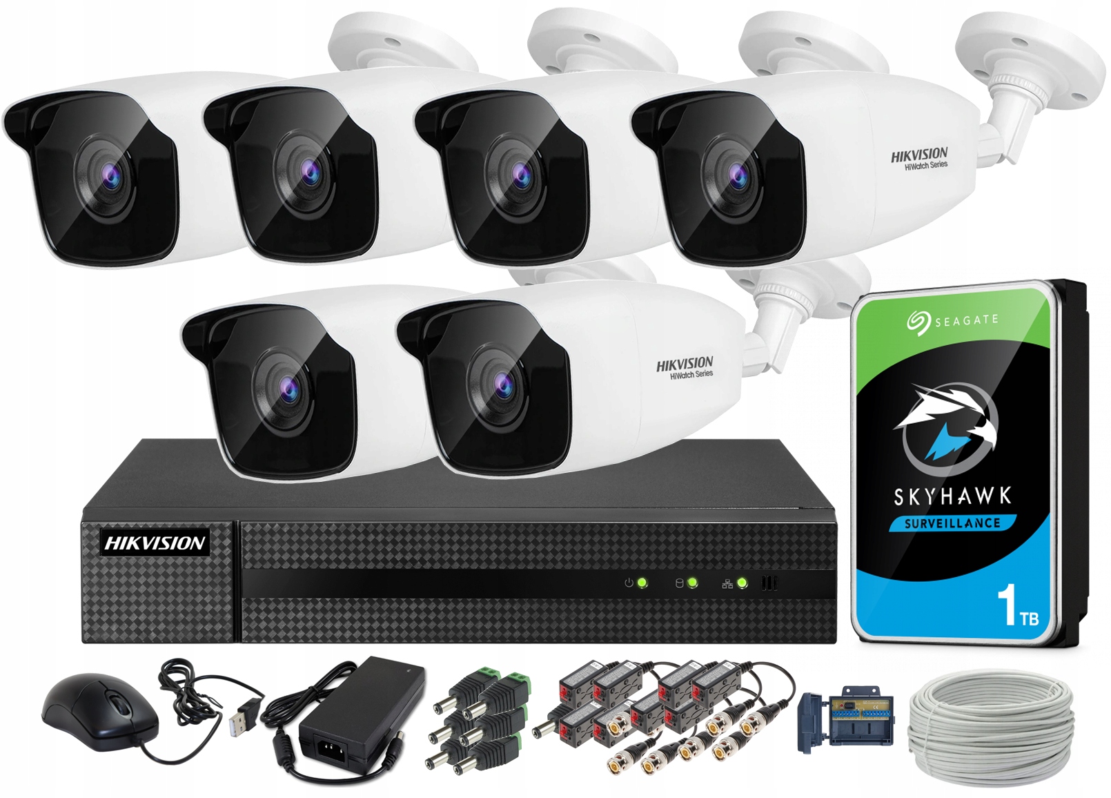 

Zestaw Do Monitoringu Domu 6 Kamer IR40 Hikvision