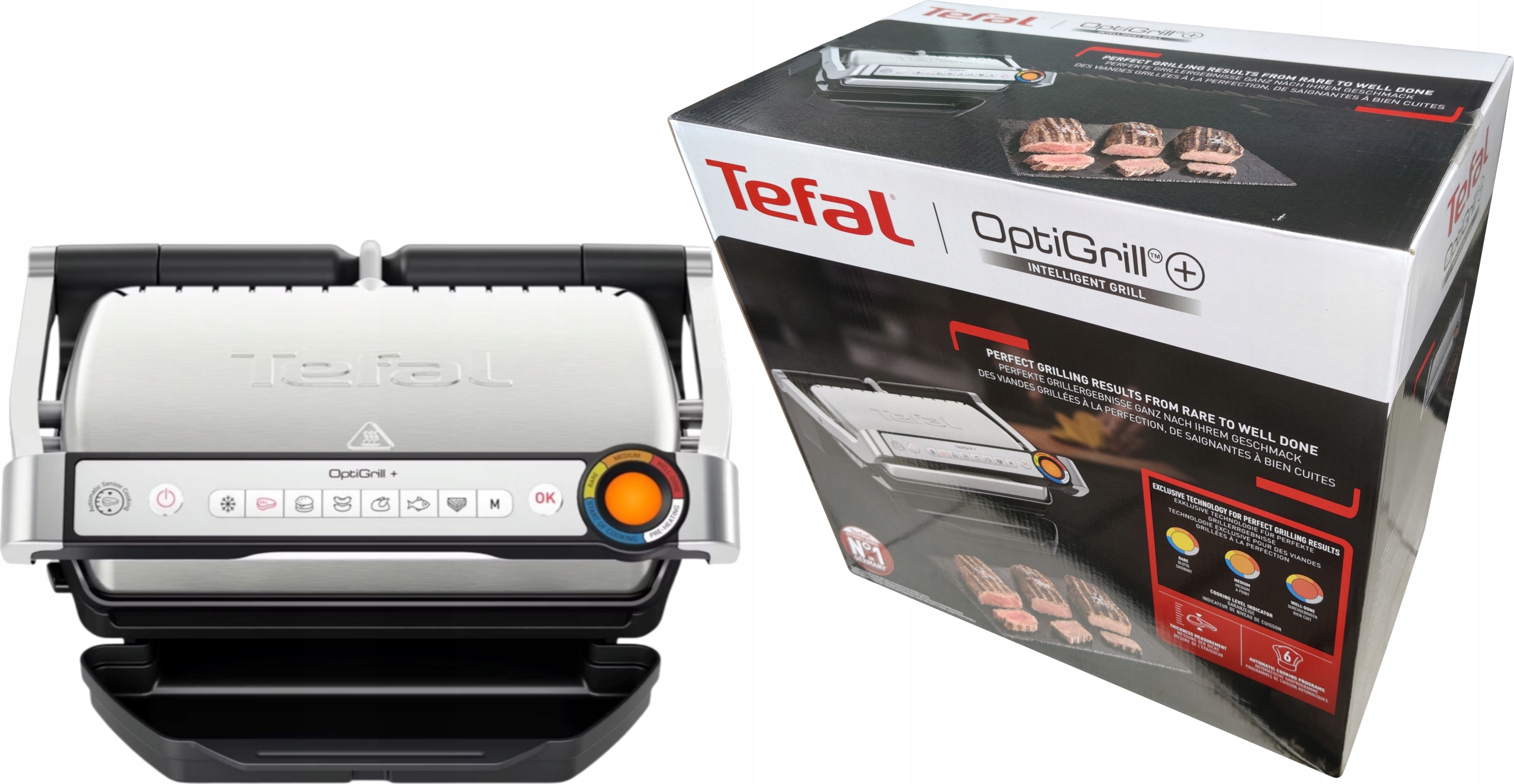 Grill Elektryczny Tefal Optigrill+ GC717D10 Kontaktowy 2000W Srebrno-szary