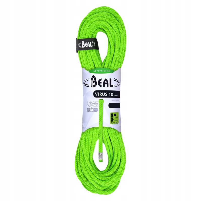 Dynamické lano Beal Virus 10 mm x 50 m Solid Green zelené
