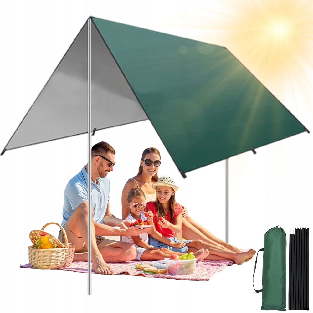 Turistický Tarp Plachta Skládací Stanová Markýza 300 x 300 cm