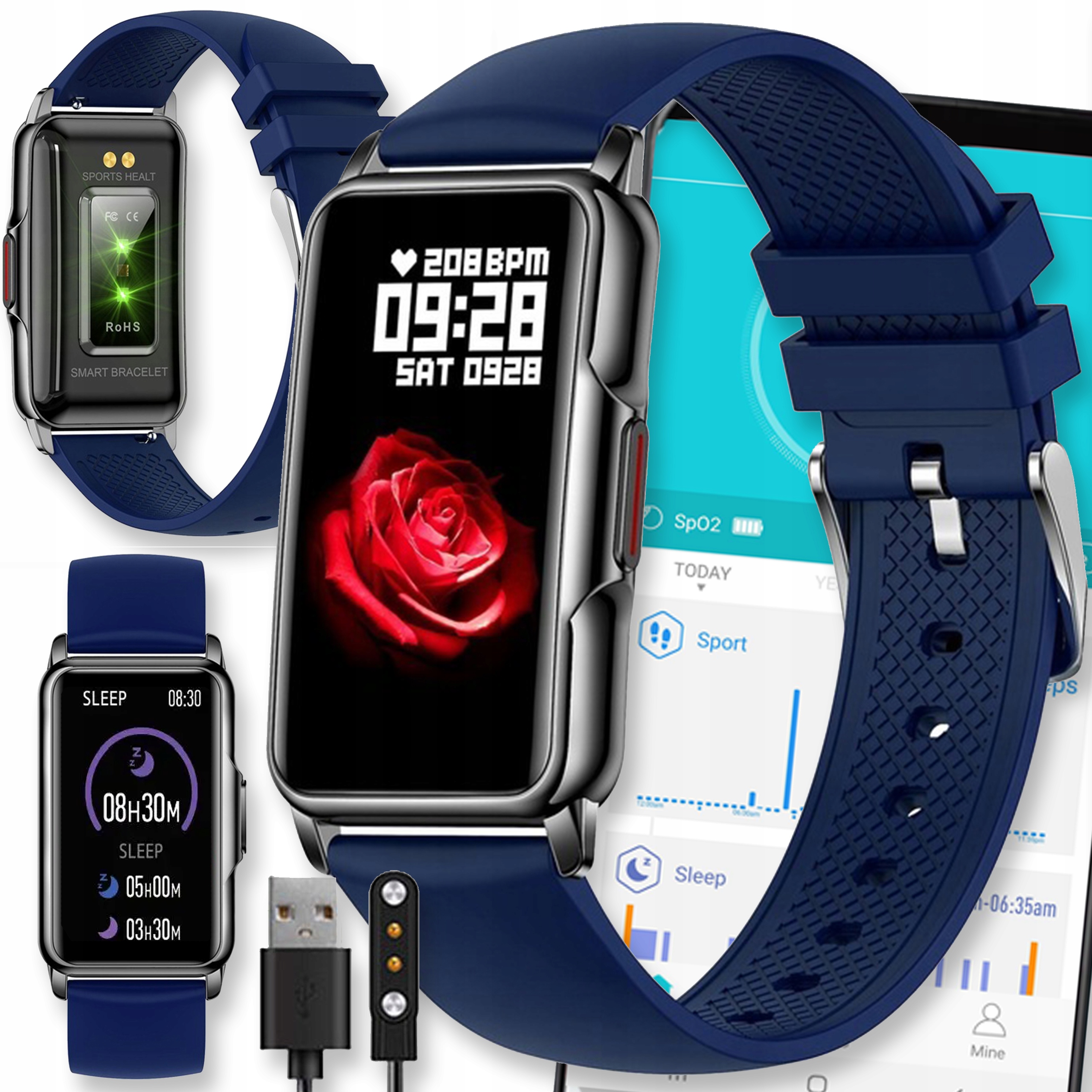 Sportovní Hodinky Chytré Hodinky Smartband Řemínek Puls Sport Pro Sms Fit Smart