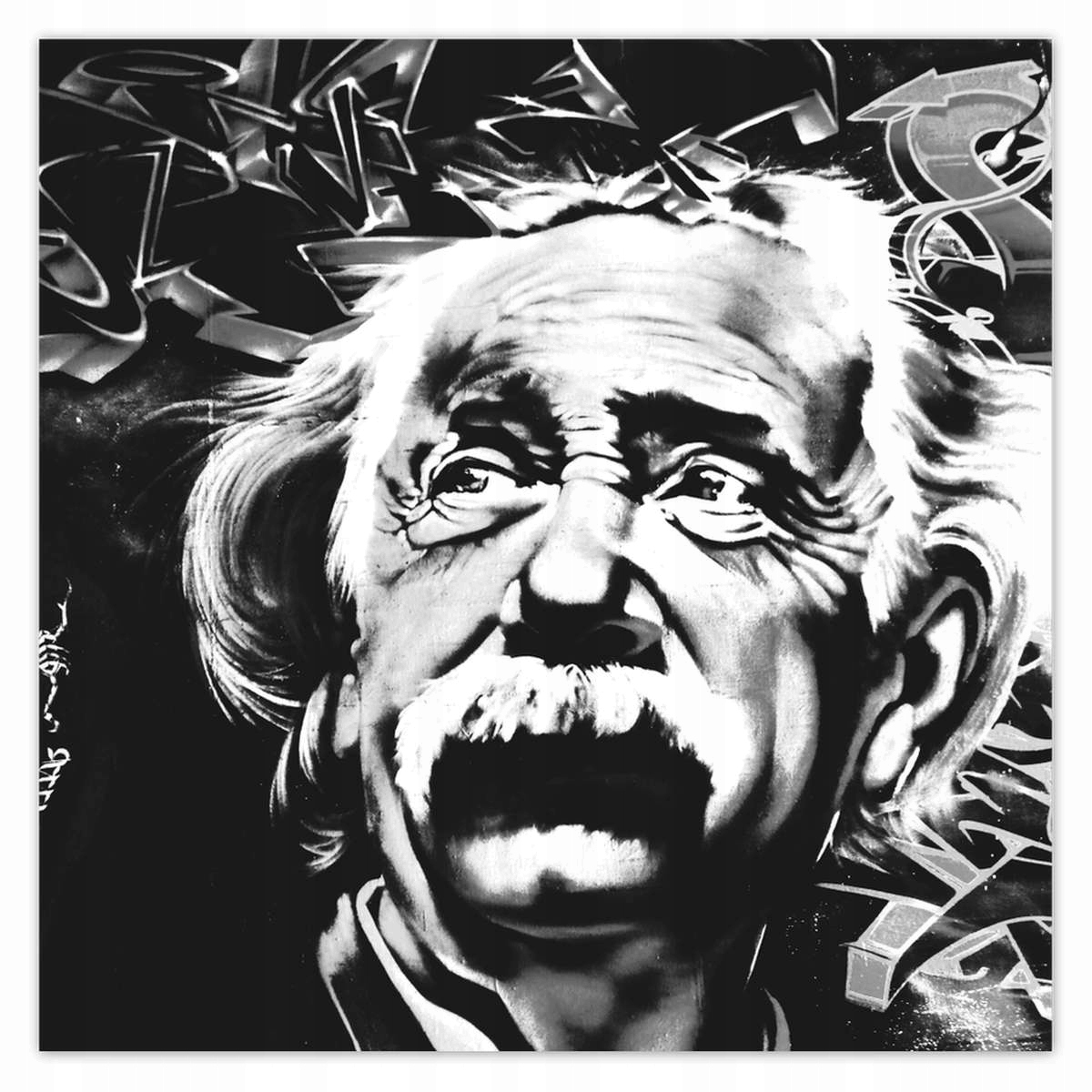 Plakáty 140x140 Albert Einstein Graffiti
