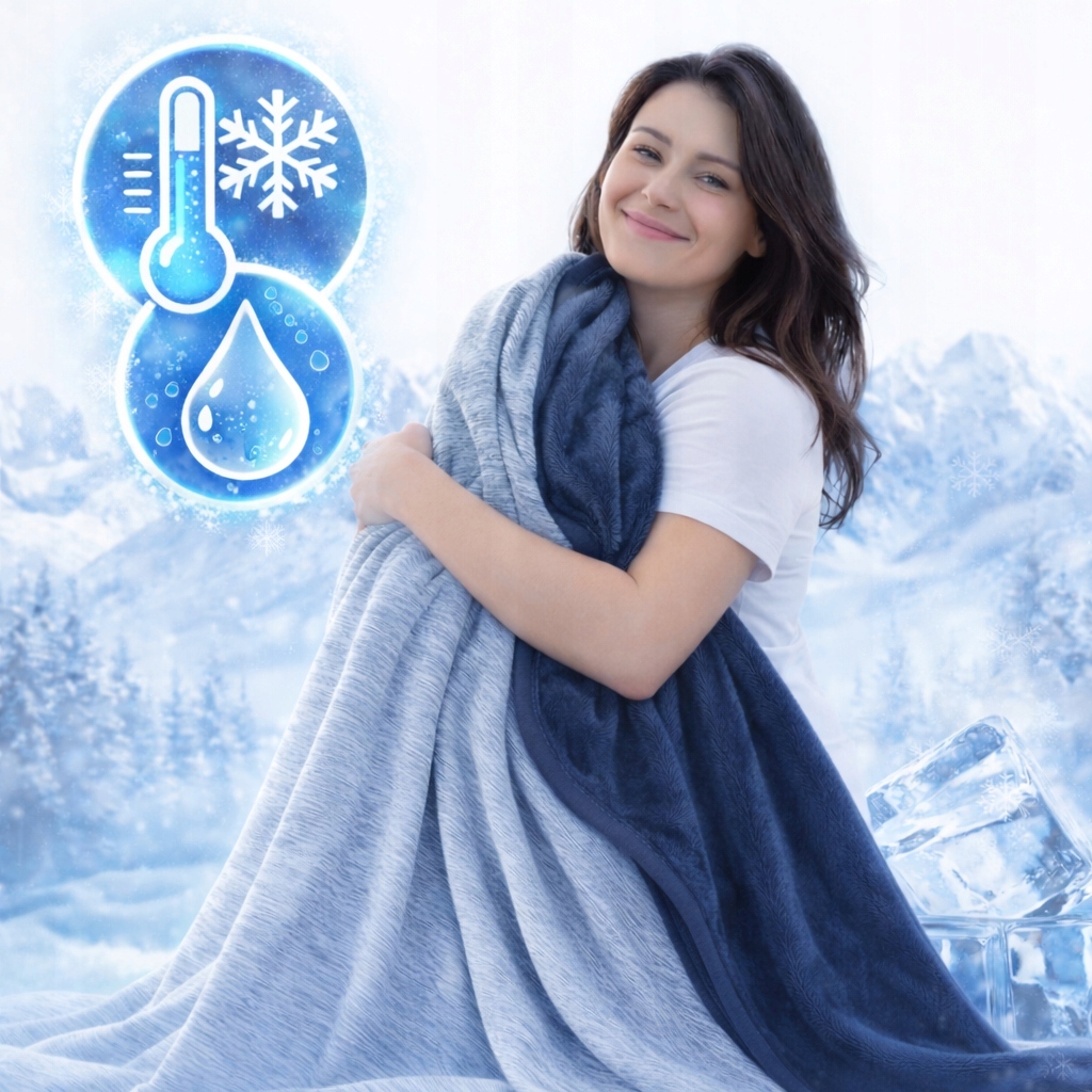 Chladící deka 100% voděodolná 3V1 termoregulační velká na léto 150 x 200 cm