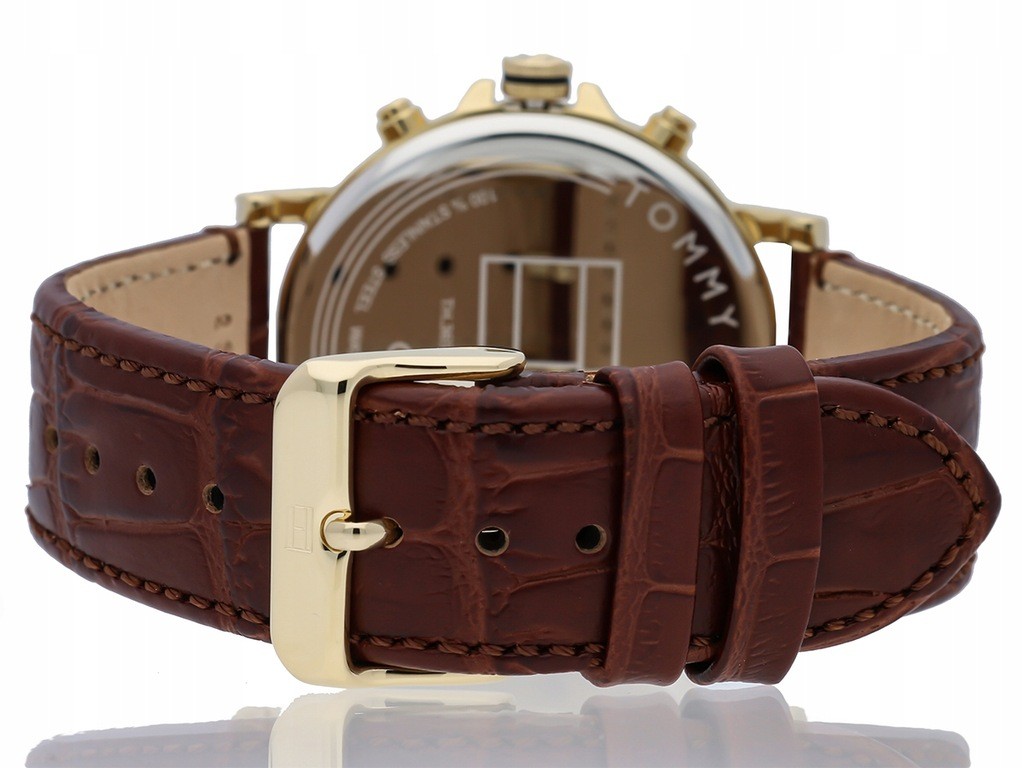 Hnědý kožený řemínek pro hodinky Tommy Hilfiger Th 1710380 22 mm 679302326