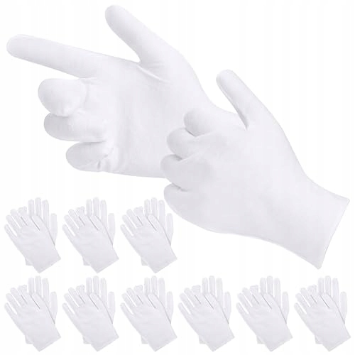 Bavlněné Rukavice Bílé Hydratační, Elastické, Univerzální, 10 Párů