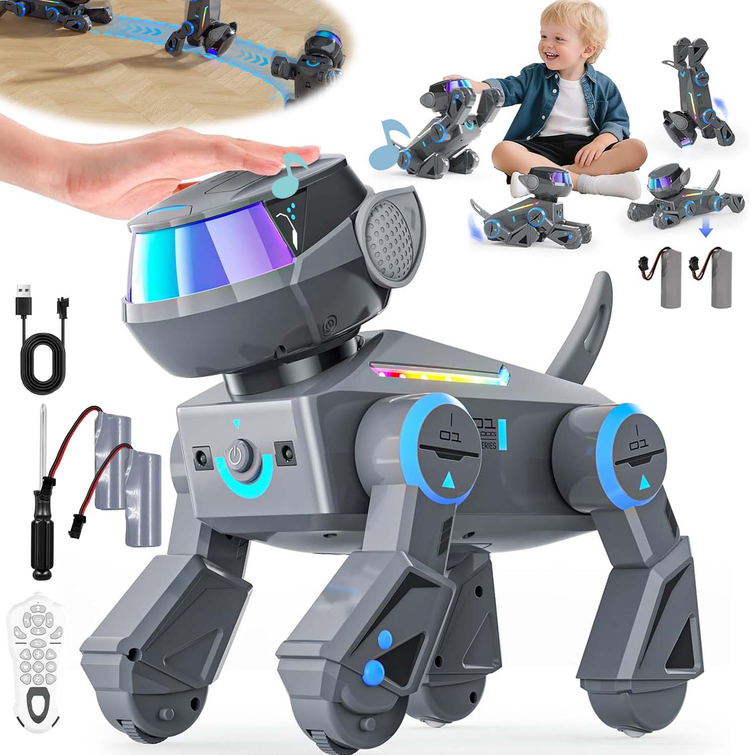 Smart Dog Pro Děti Pejsek Robot Programování Tančí Hudba Bluetooth