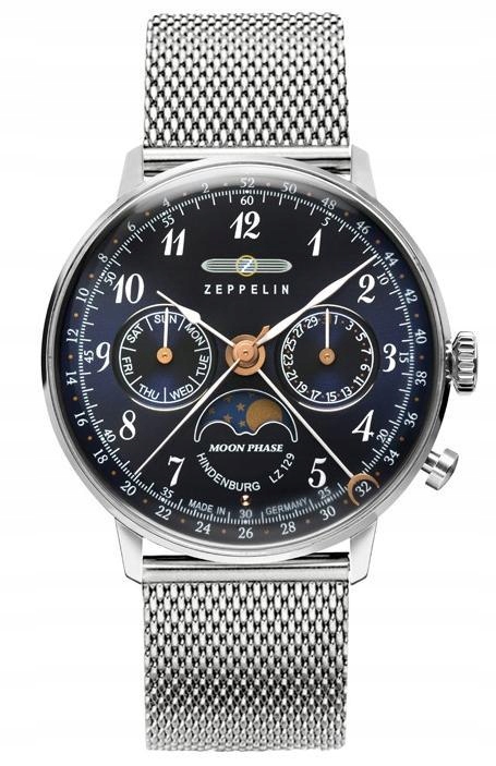 Nové Originální dámské hodinky Zeppelin LZ129 Hindenburg 7037M3 Moon Phase