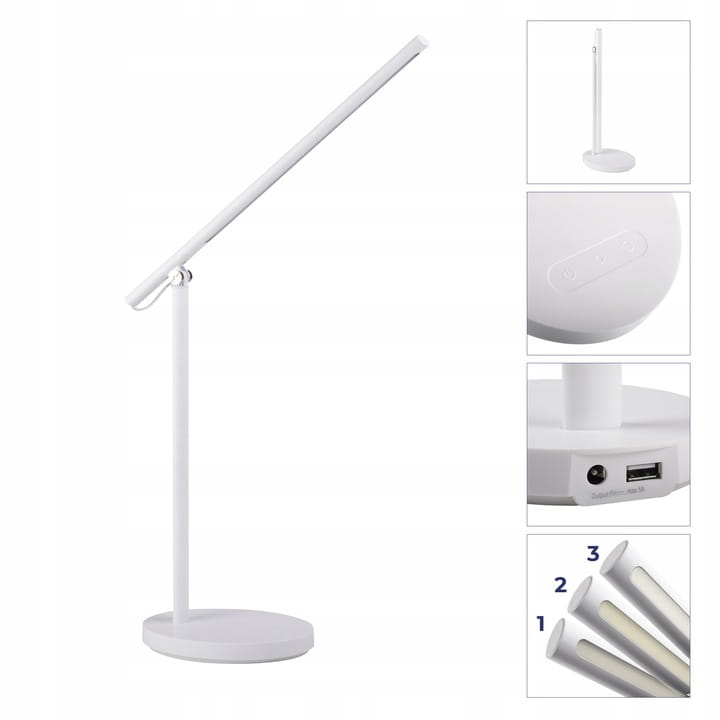 REXAR LED W lampka biurkowa biała 33070 Kanlux Kolekcja Rexar