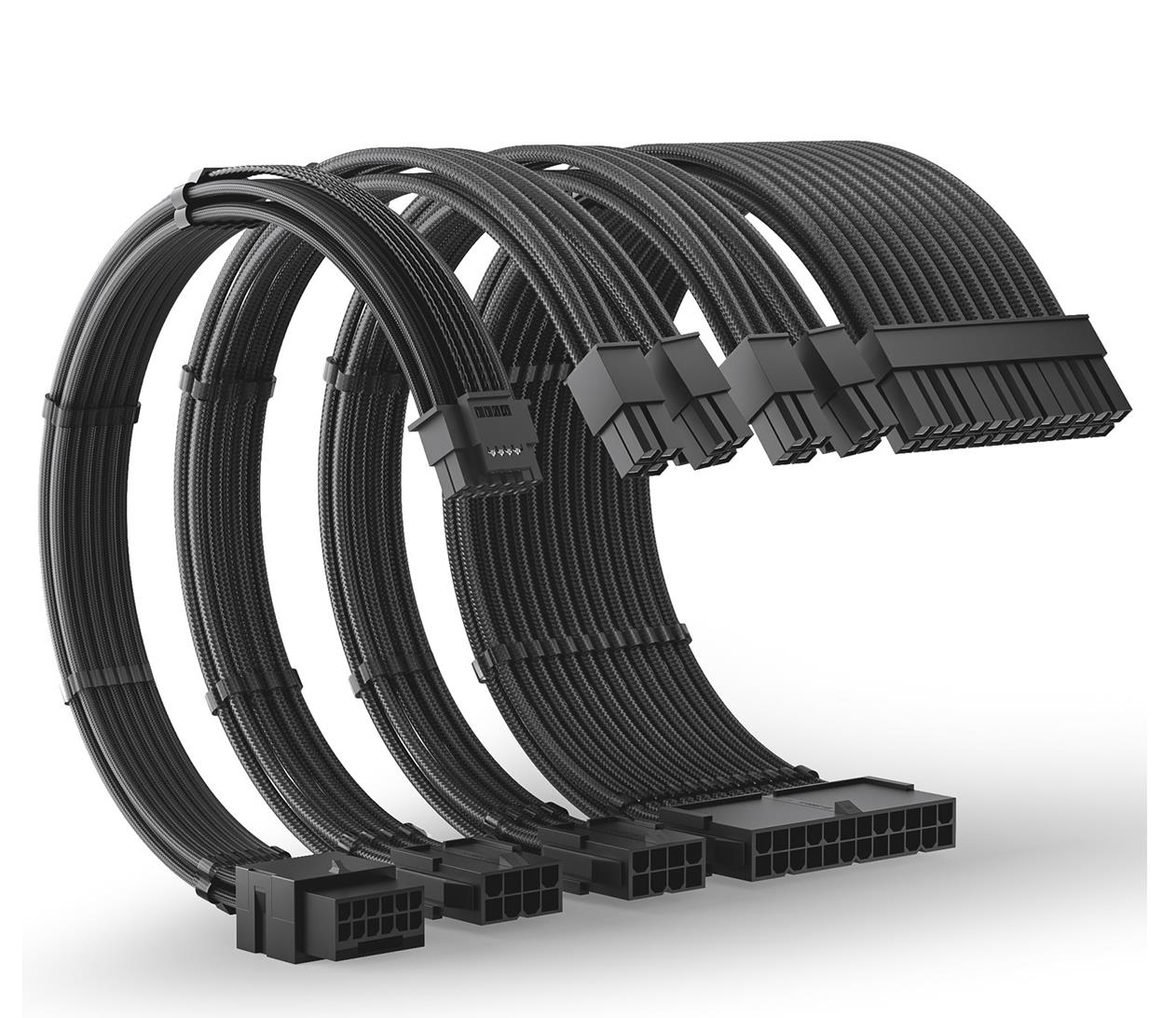 Silver Monkey X Ninigi Cable Extensions Black przedłużki ATX oplot 12VHPWR