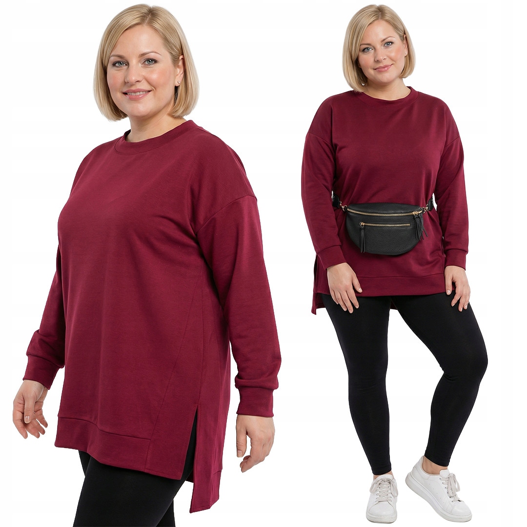 Mikina bordó plus size velikost 52/54