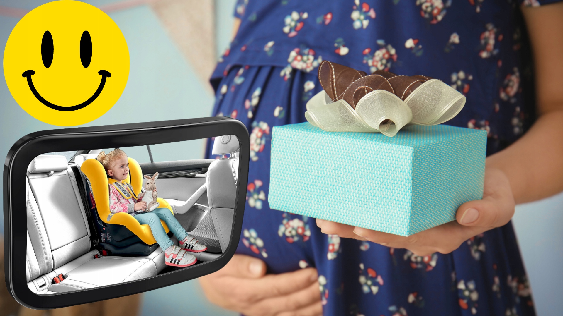 DUŻE LUSTERKO DO OBSERWACJI DZIECKA W SAMOCHODZIE DUŻA POWIERZCHNIA LUSTRA Szerokość produktu 30 cm