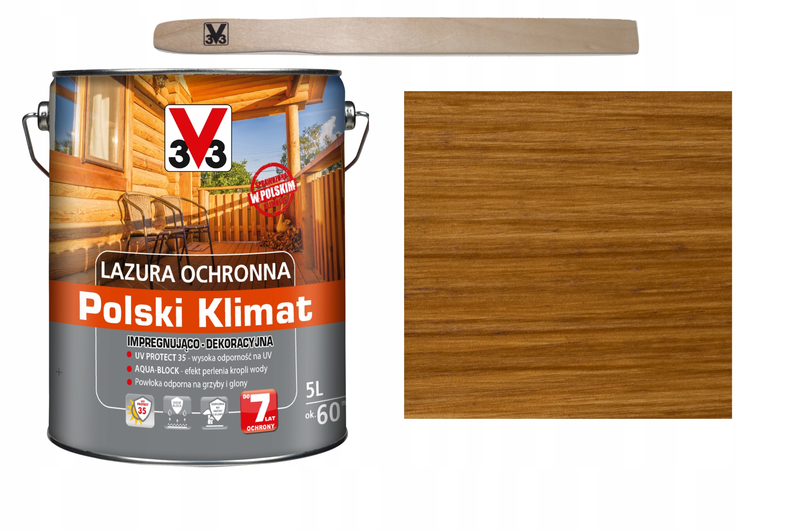 

Lazura V33 Polski Klimat 7 lat Dąb Naturalny 5L