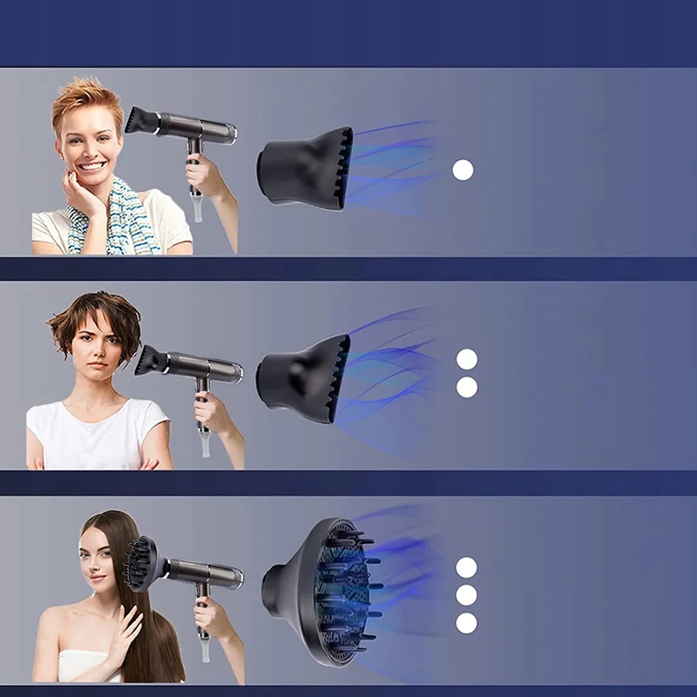 SUSZARKA DO WŁOSÓW JONIZACJĄ LEKKA 1000W + KONCETRATOR I DYFUZOR Liczba zakresów temperatury 0