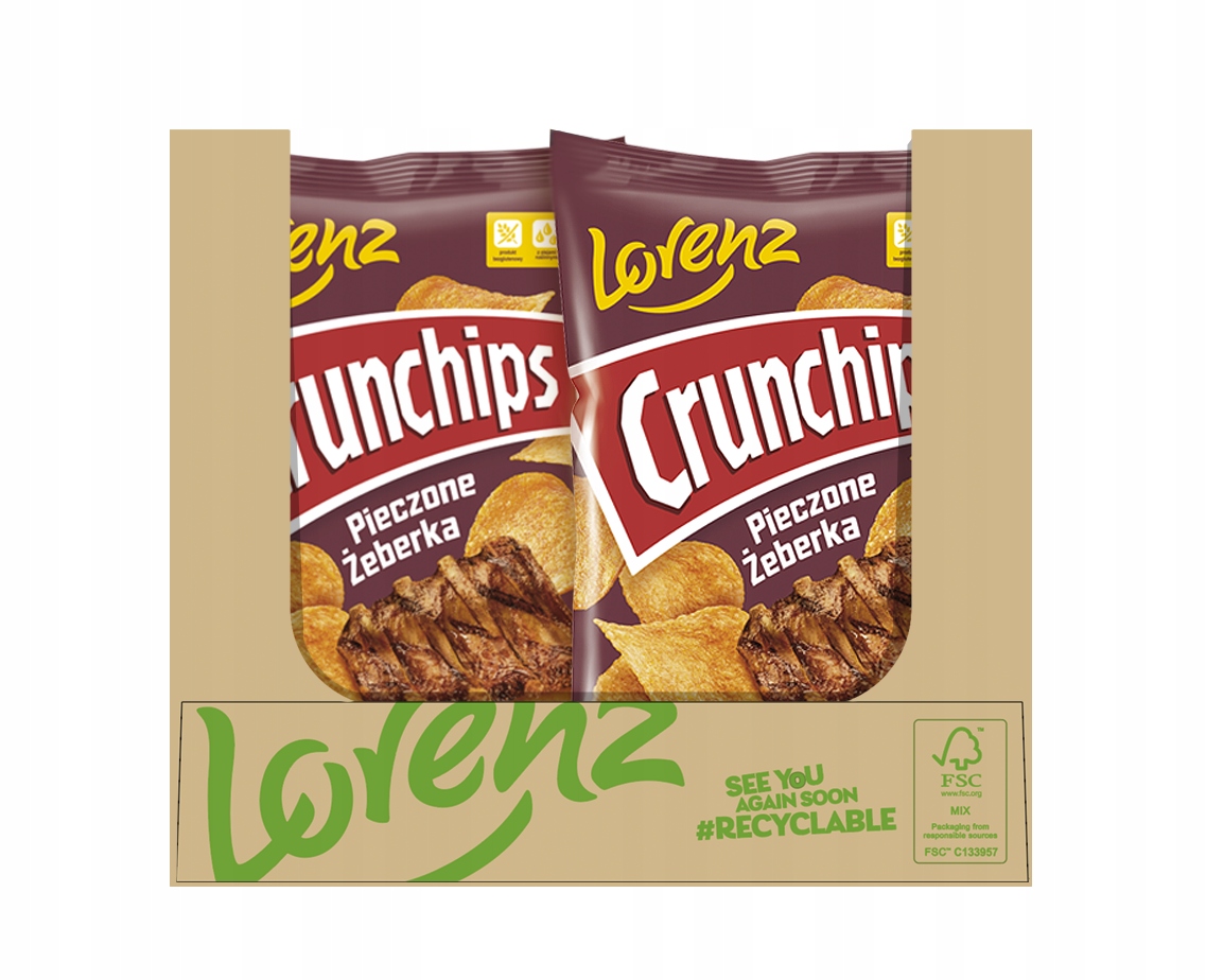 Chipsy Crunchips Pieczone Żeberka 130g x 10+2 (12x 130g)