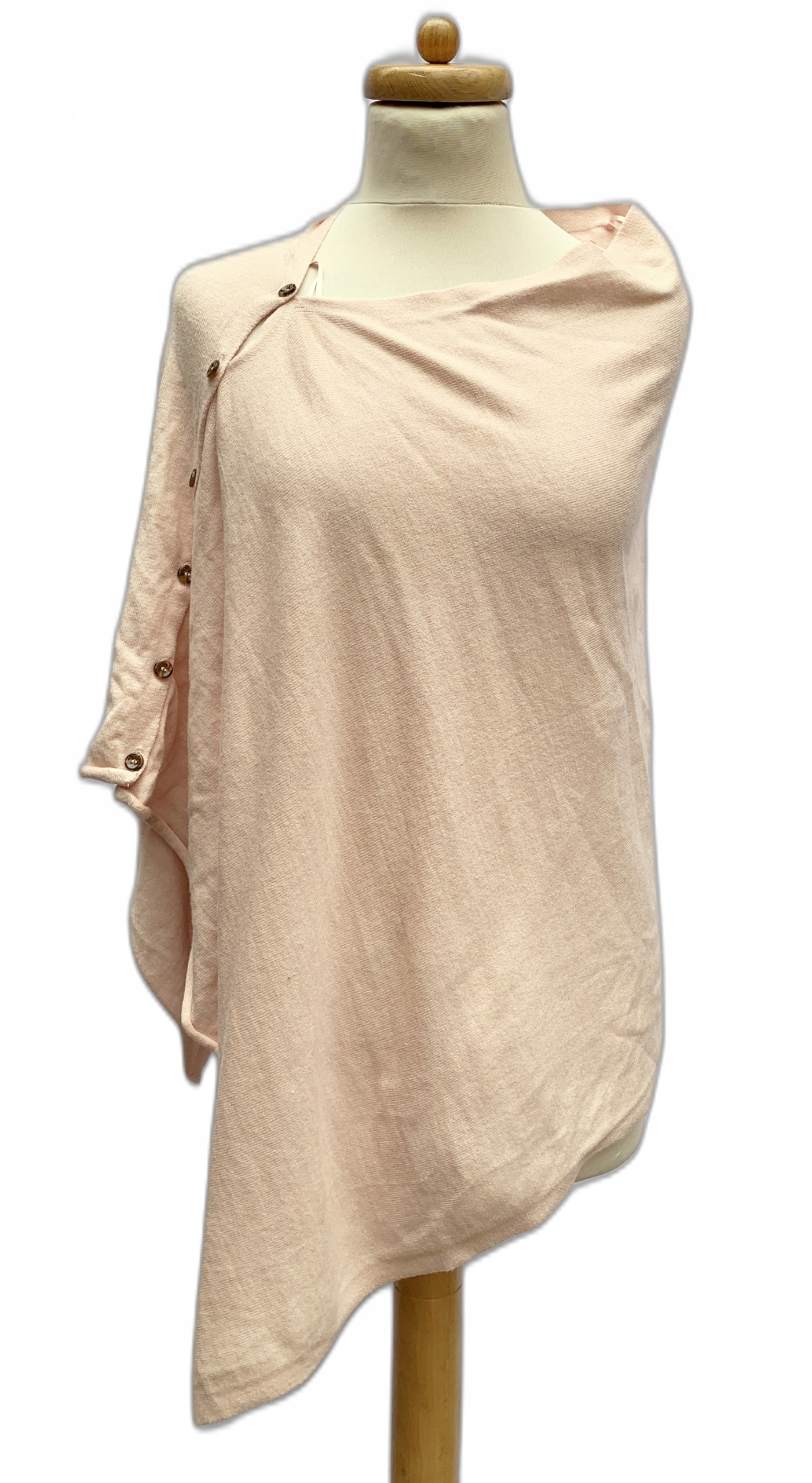 0072 Ponczo Różowe Róż Narzutka KappAhl Wiskoza Różowe