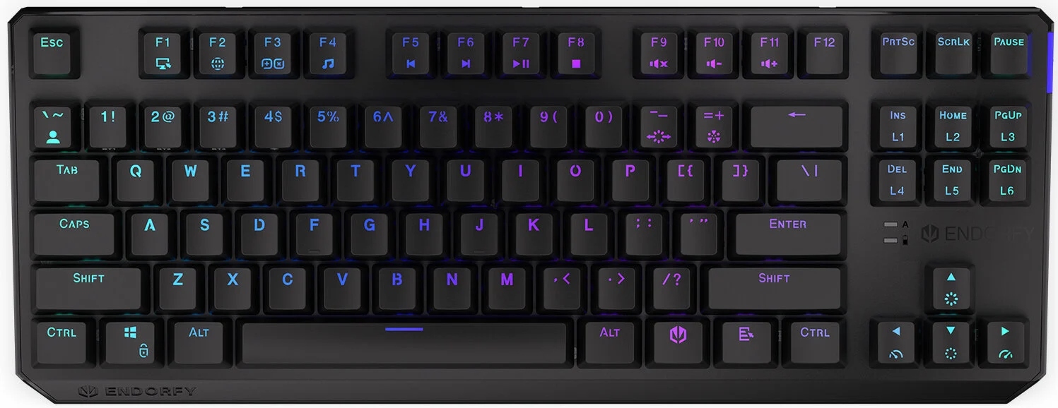 Endorfy herní klávesnice Thock Tkl Wireless Black Rgb black sw. bezdr