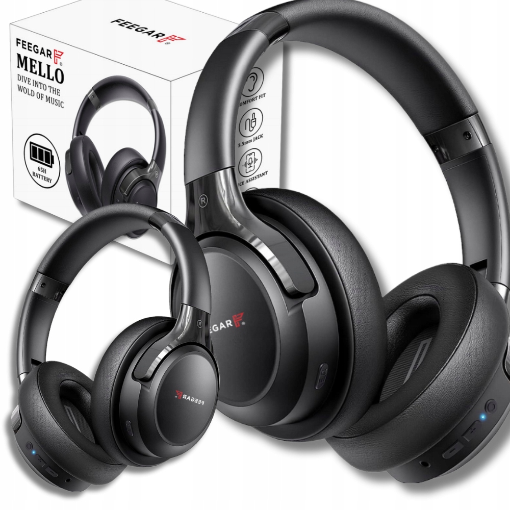 Bezdrátové Sluchátka Feegar Mello Nauszne 65H Bt 5.3 6 hudebních režimů