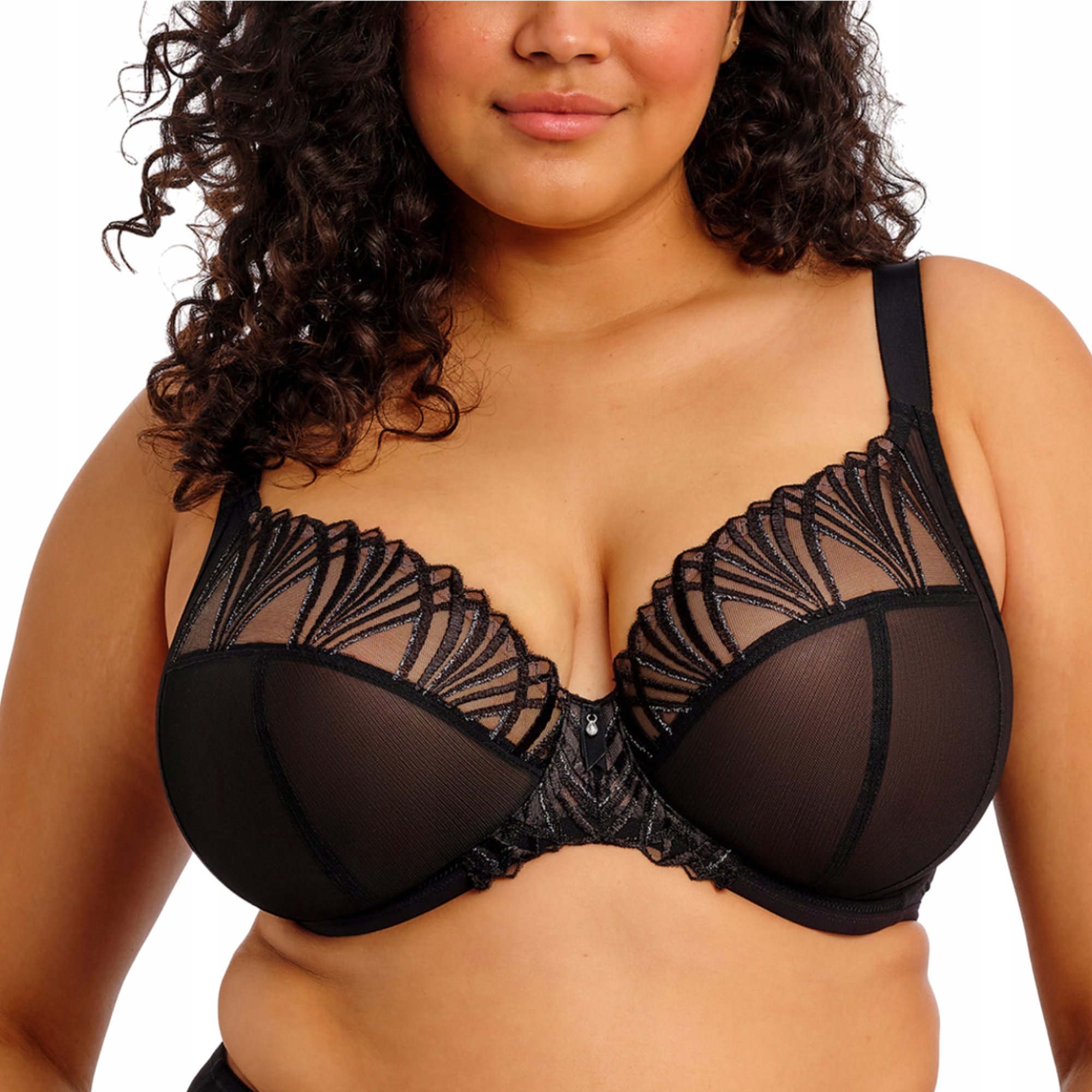 Podprsenka měkká, pohodlná podprsenka Elomi Reja černá 32HH/70L