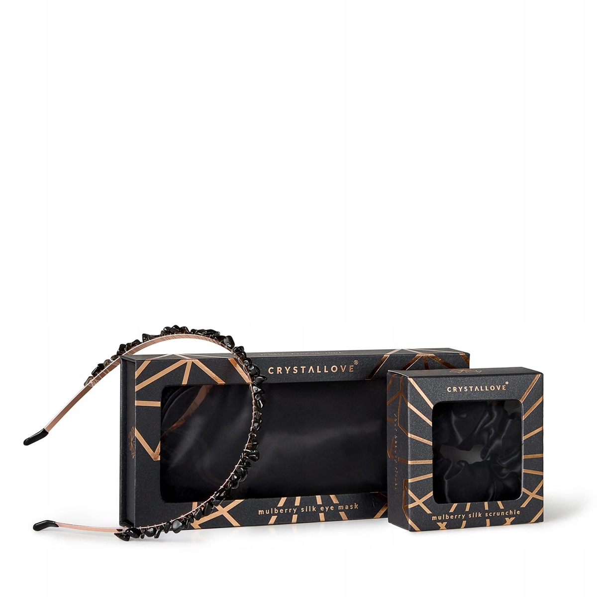 Sada maska na spaní čelenka do vlasů gumička z hedvábí