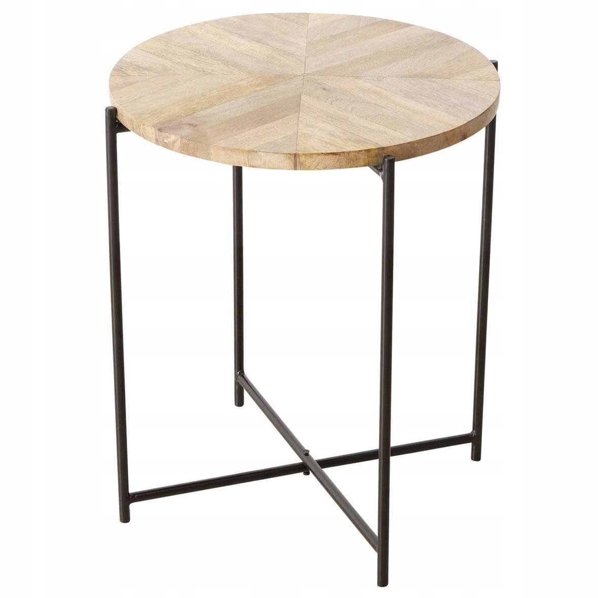 Konferenčný stolík s doskou z mangového dreva Mandi, Ø 46 cm