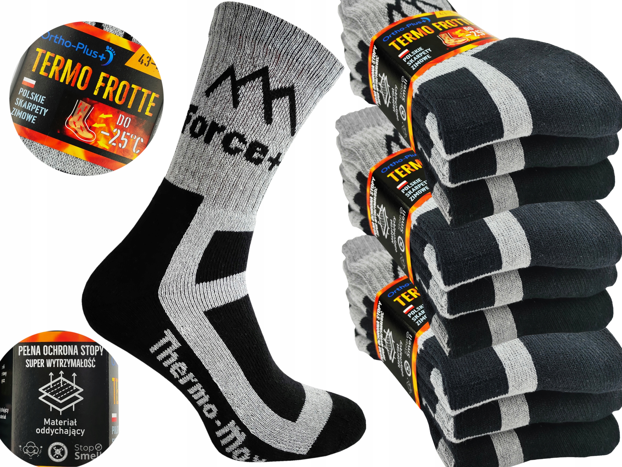 

9x Skarpety Bawełniane Termo Frotte Pl -25C' Grube