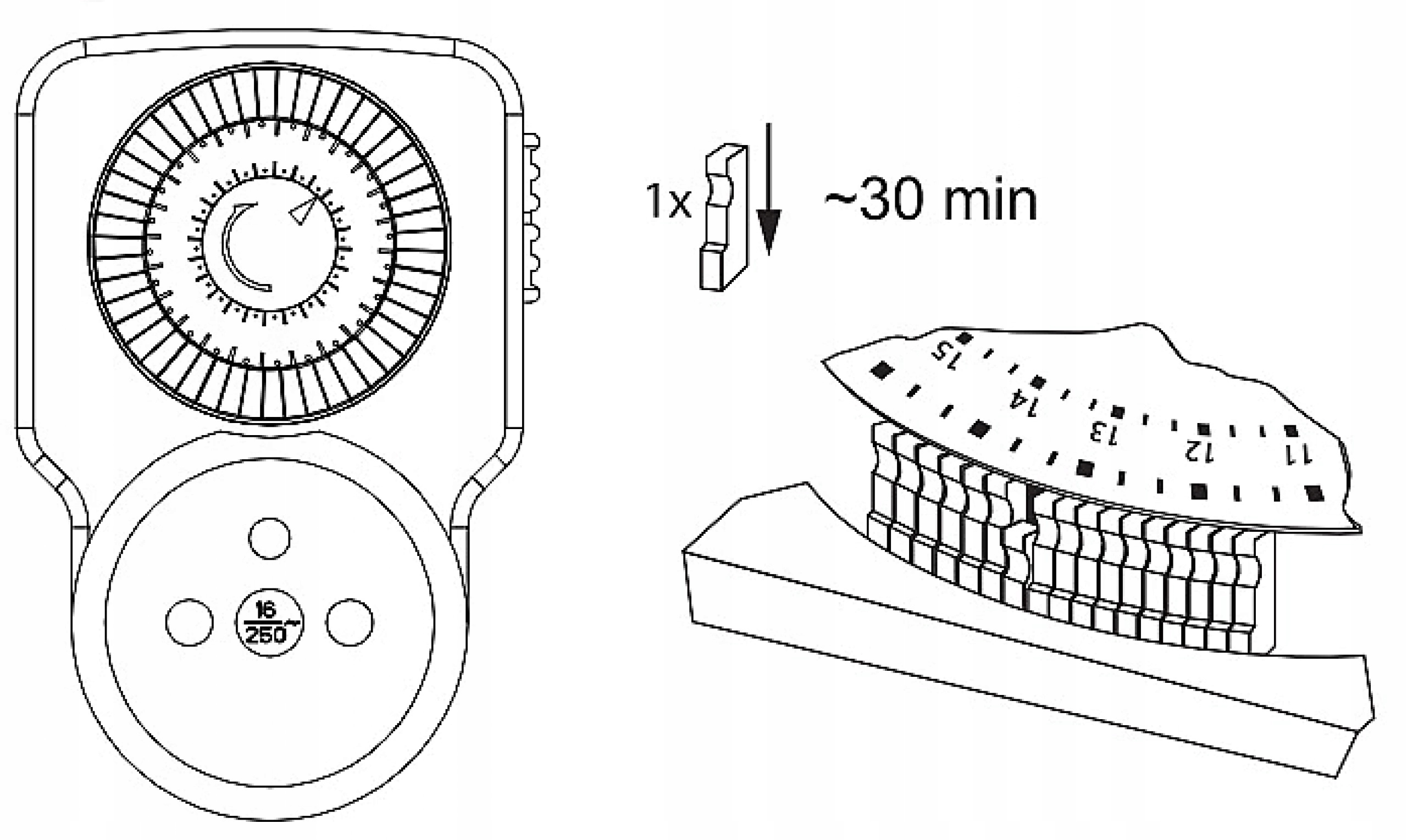 ORNO Timer Mechaniczny Programator Czasowy MINI 3500W Analogowy do Gniazdka Kod producenta OR-PRE-427