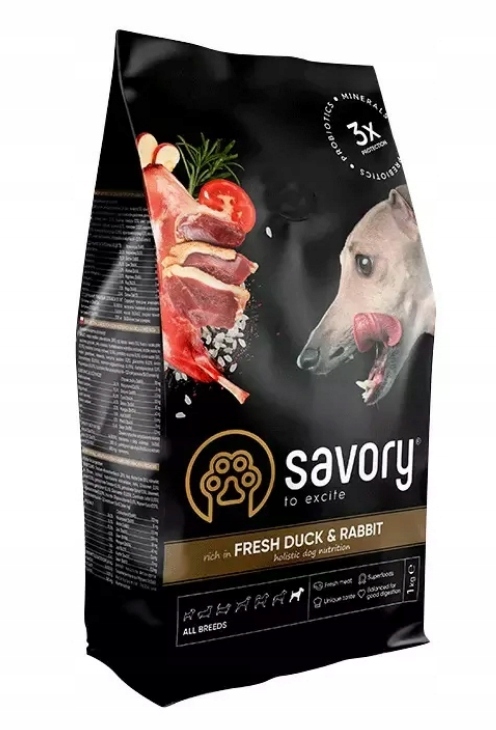Savory Adult All Breeds Duck Rabbit Kaczka Królik 3kg