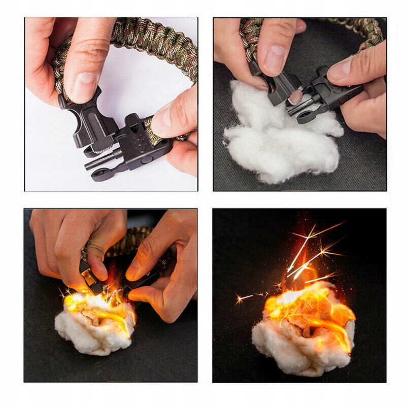 BRANSOLETKA PARACORD SURVIVAL 5W1 KRZESIWO 3 WZORY LINKA Kod producenta BRANSOLETKA 5W1