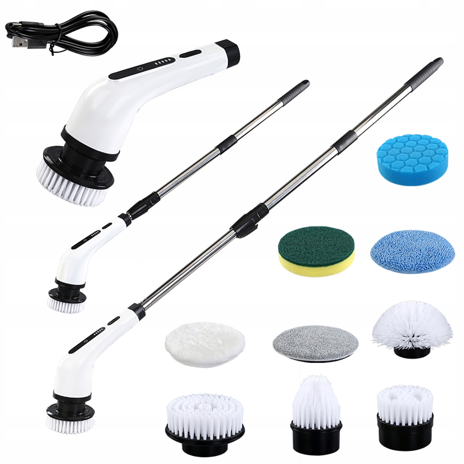 Levně Elektrický kartáč na čištění rotačních mopů s teleskopickou rukojetí