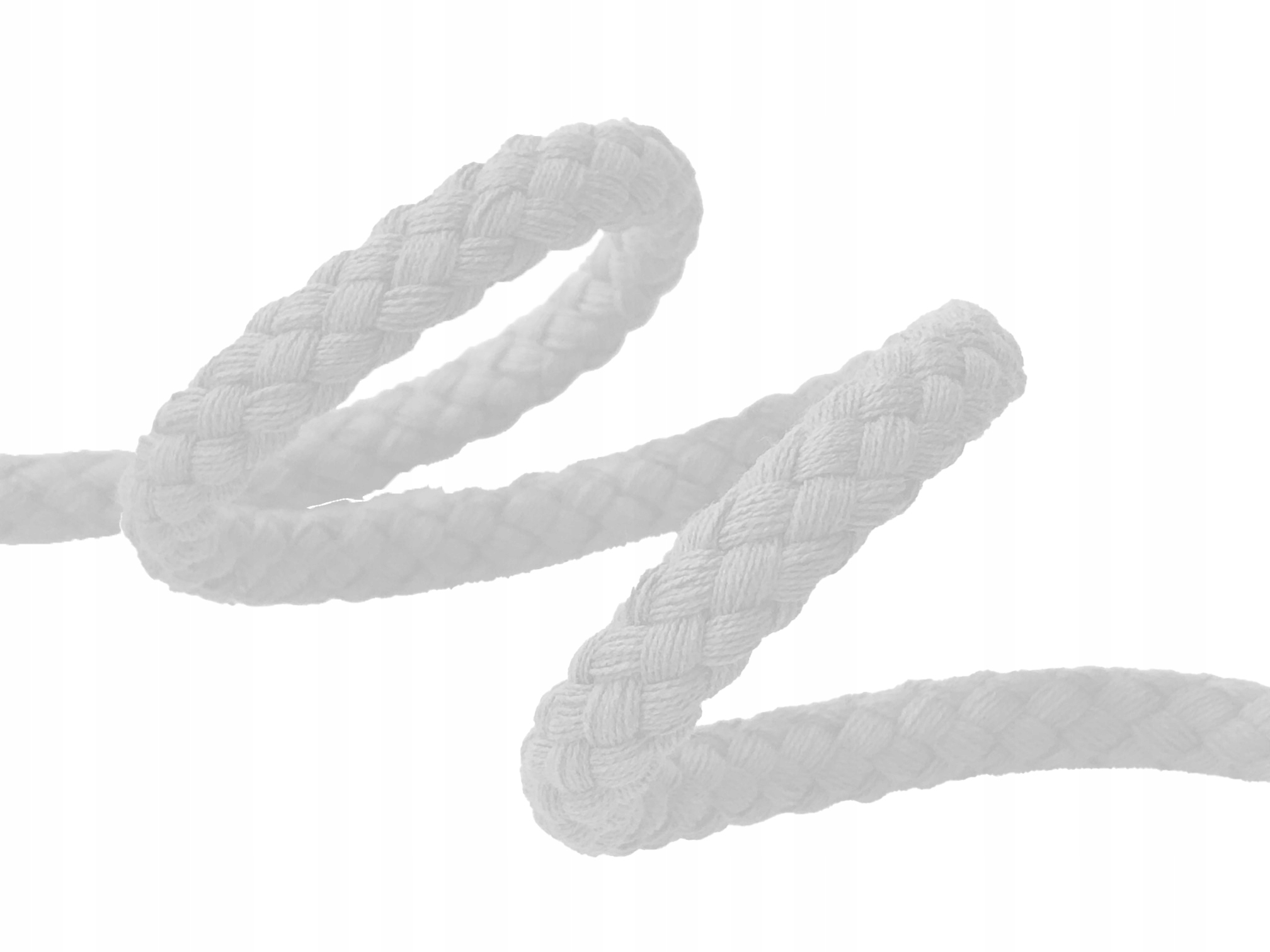 Sznurek Bawełniany Pleciony 9,3 mm Biały 1m