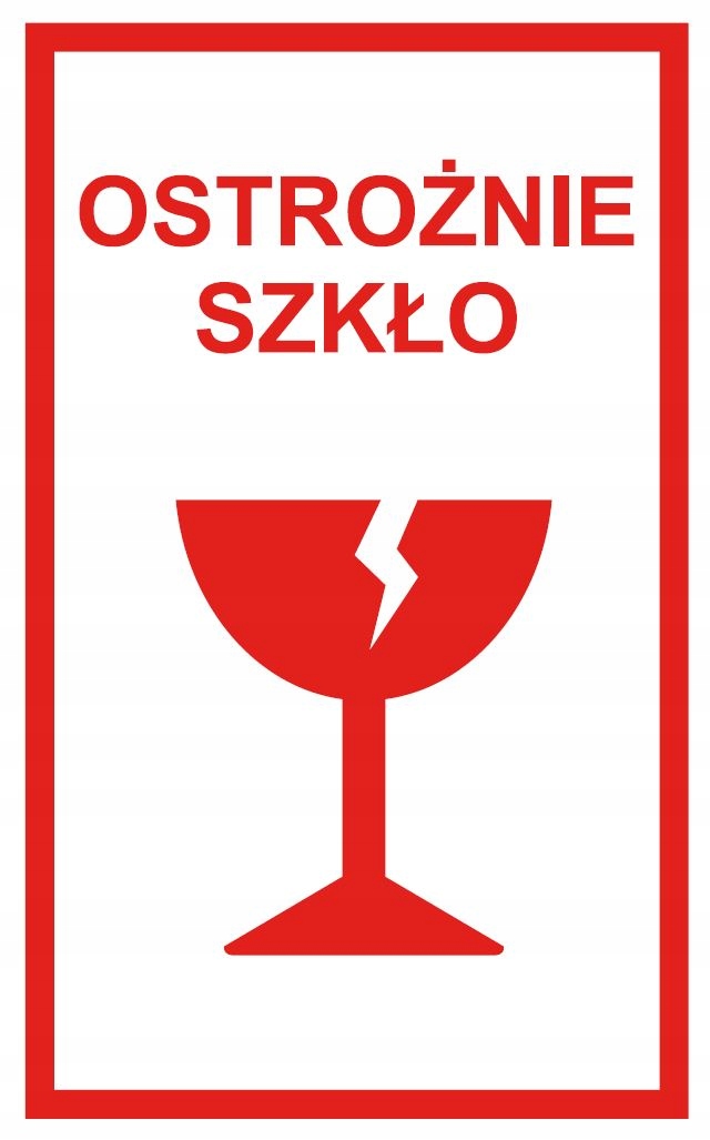 

Ostrożnie Szkło Etykiety Naklejki Taśma 1000 Sztuk