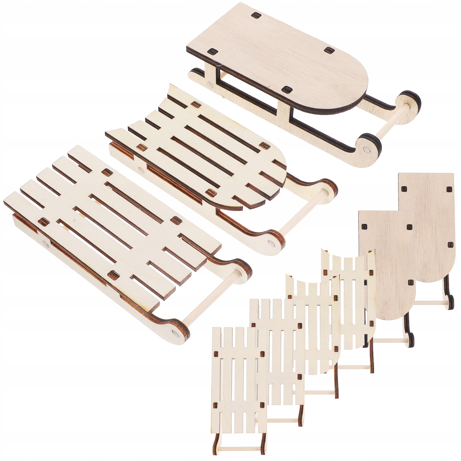 9 SZT. MINIATUROWE DREWNIANE DEKORACJE SAŃCOWE Kod producenta 17117477