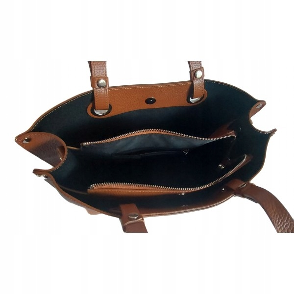 Stylová Kožená Taška Šoperka Italská Pojme A4 Camel