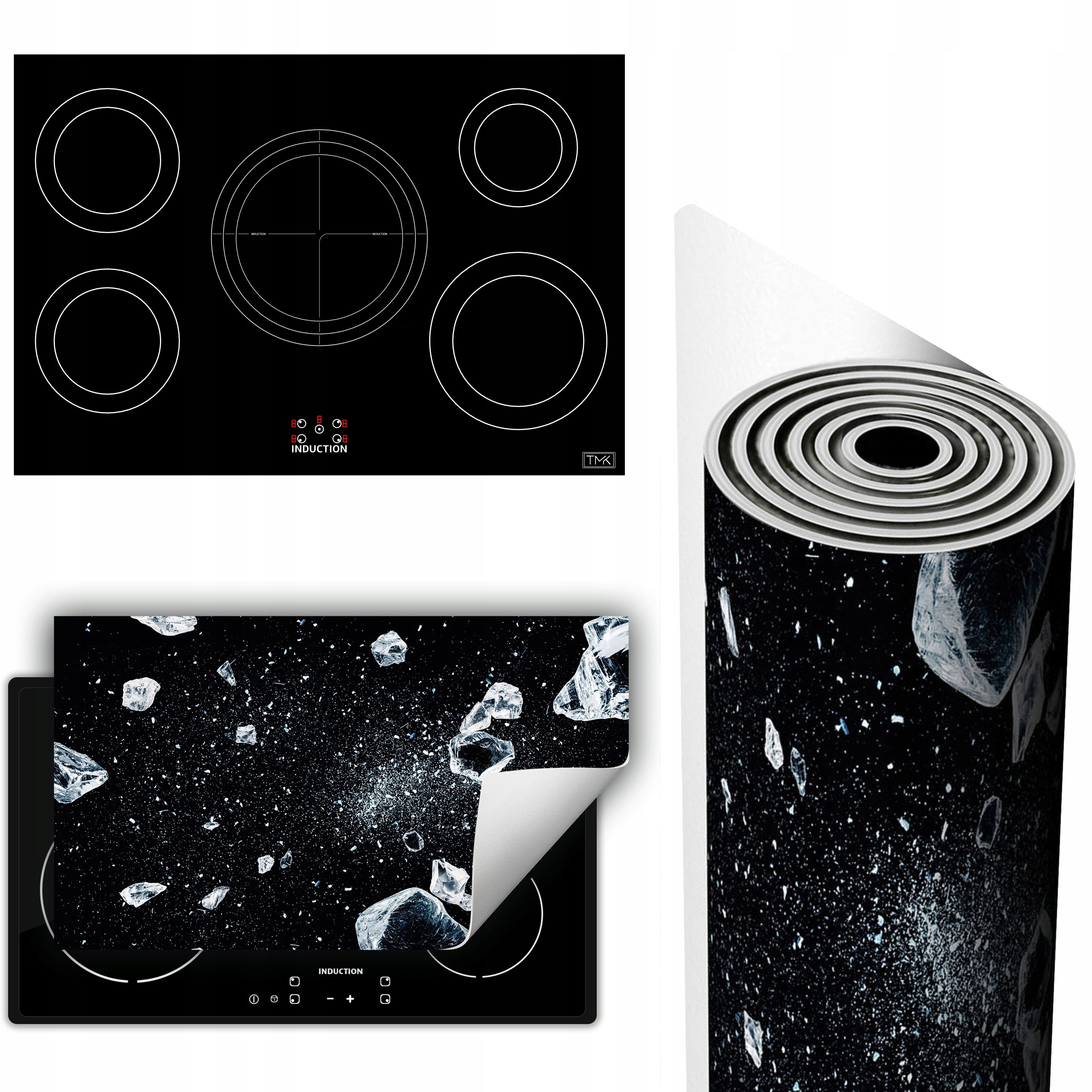 Vinylová Podložka Na Ochranu Kuchyňské Desky 90x52 černá led